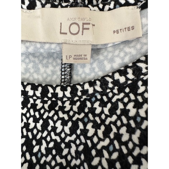 Loft Pullover Dress Shift/Tent Size PL White Black Blue Sleeveless Rayon/Spandex - Picture 6 of 6